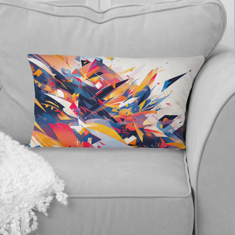 Vibrant Collage - Cubism Printed Throw Pillow