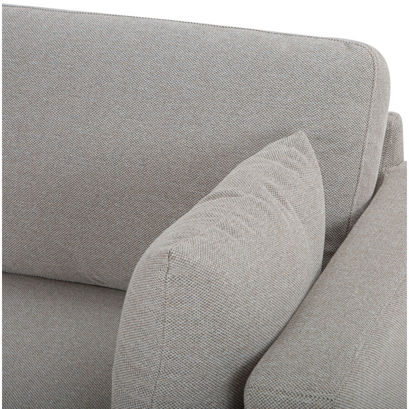 Canapé modulaire à méridienne rembourré Laguna, Orienté à droite (vu de face), Tissu performance natté champignon