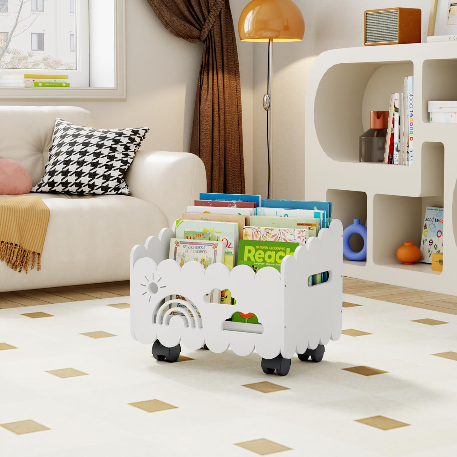 HAVLOTII Étagère à Jouets Pour Enfants, étagère à 3 Niveaux Montessori Pour Livres, Chambre à Coucher, Salle De Jeux, Crèche, Organisateur De Rangement