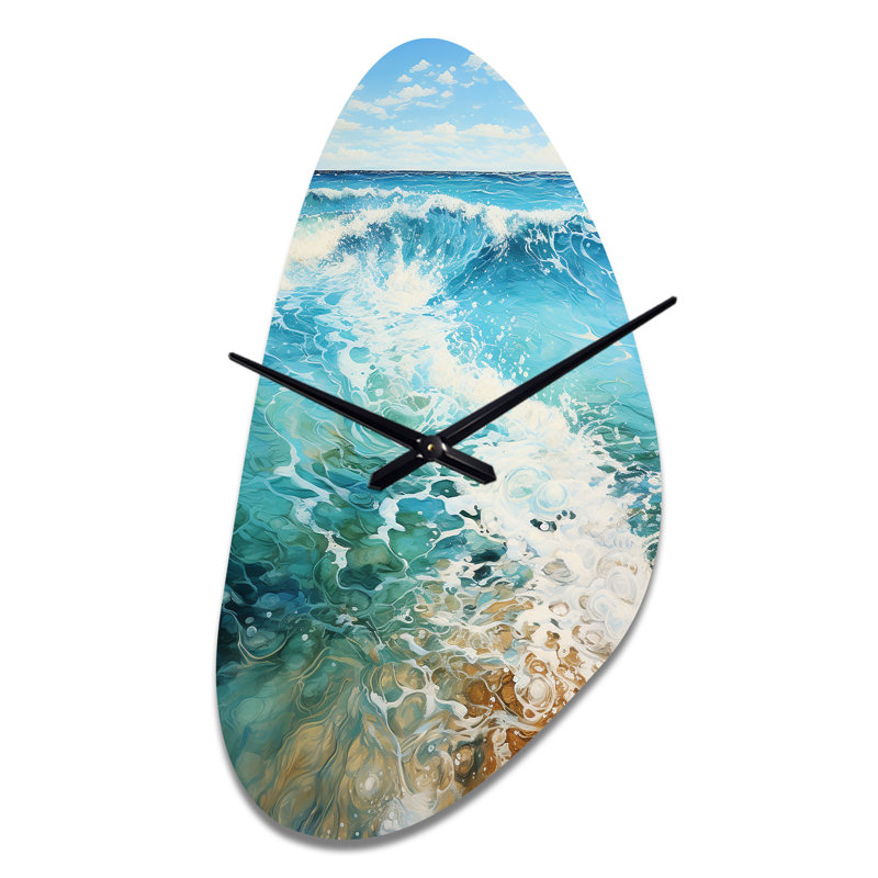 Horloge murale plage en métal Oceanic Rhythms, Grand