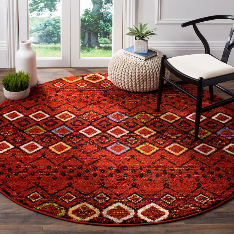 Saugus Geometric Area Rug, Round 201cm