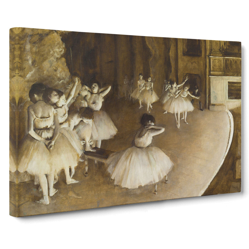 Ballet Rehearsal On Stage by Edgar Degas - Wrapped Canvas, 35cm H x 50cm W x 3cm D