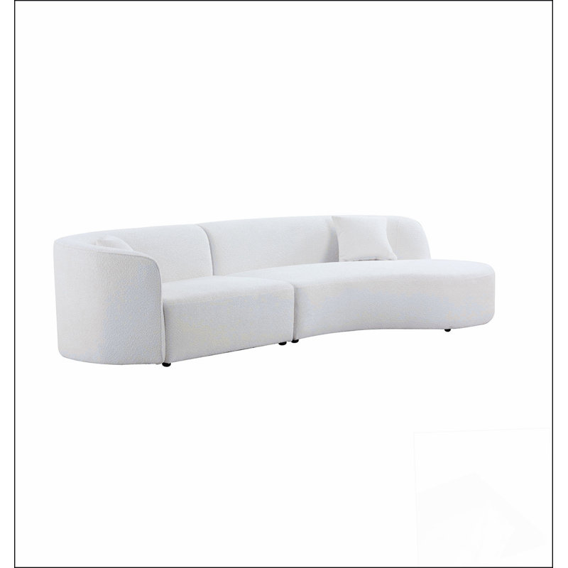 Ensemble de canapé courbé et méridienne 2 pièces Upholstery