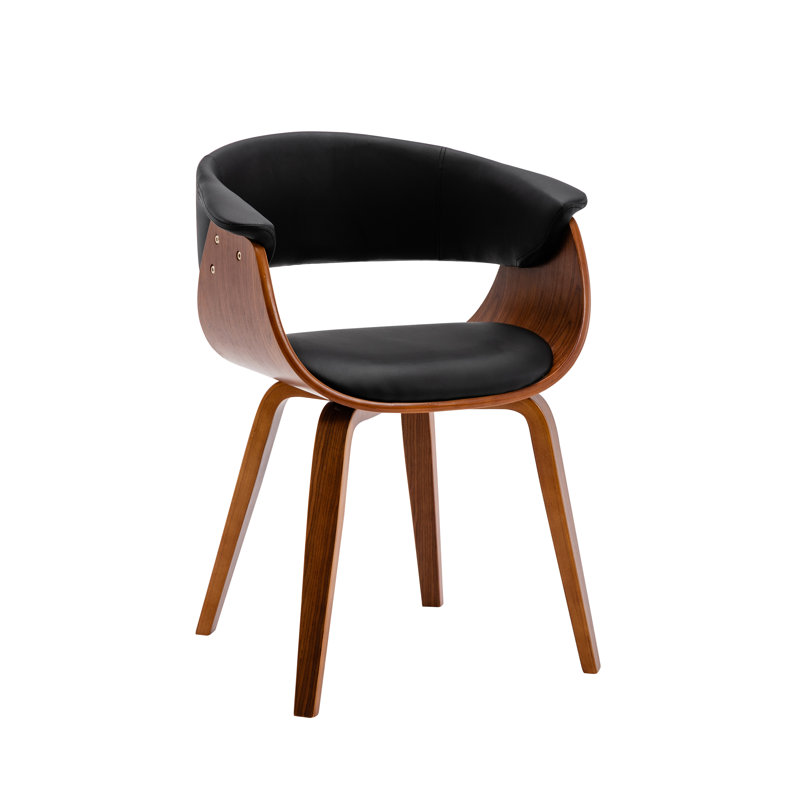 48cm H Polyurethane Upholstered Armchair, Black