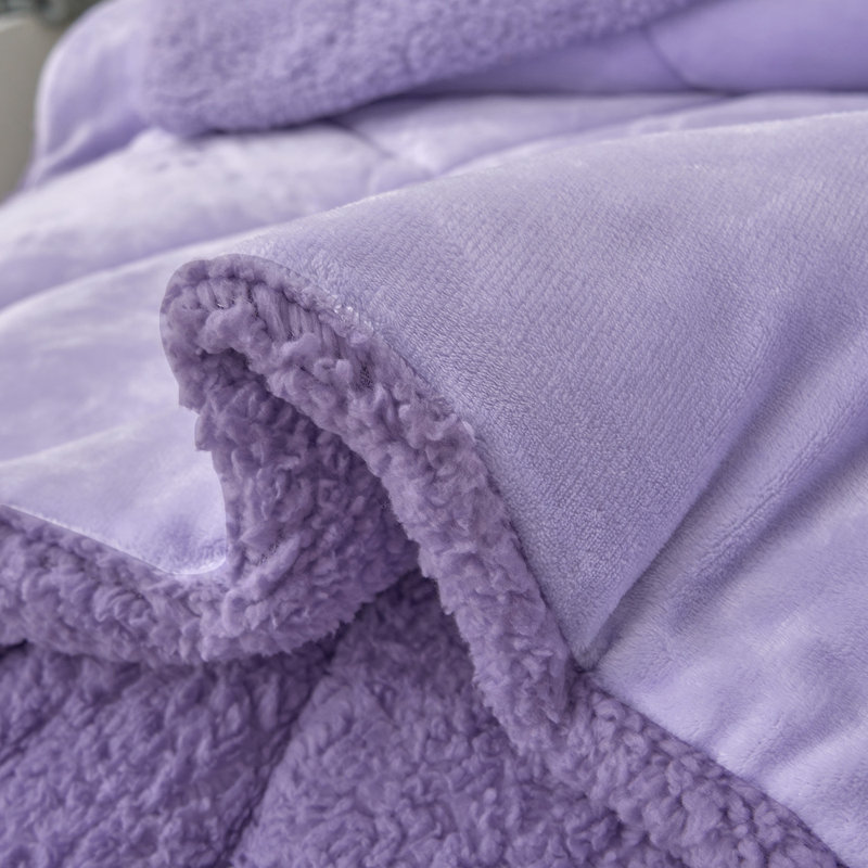 Couverture simple en molleton Sherpa, Mauve