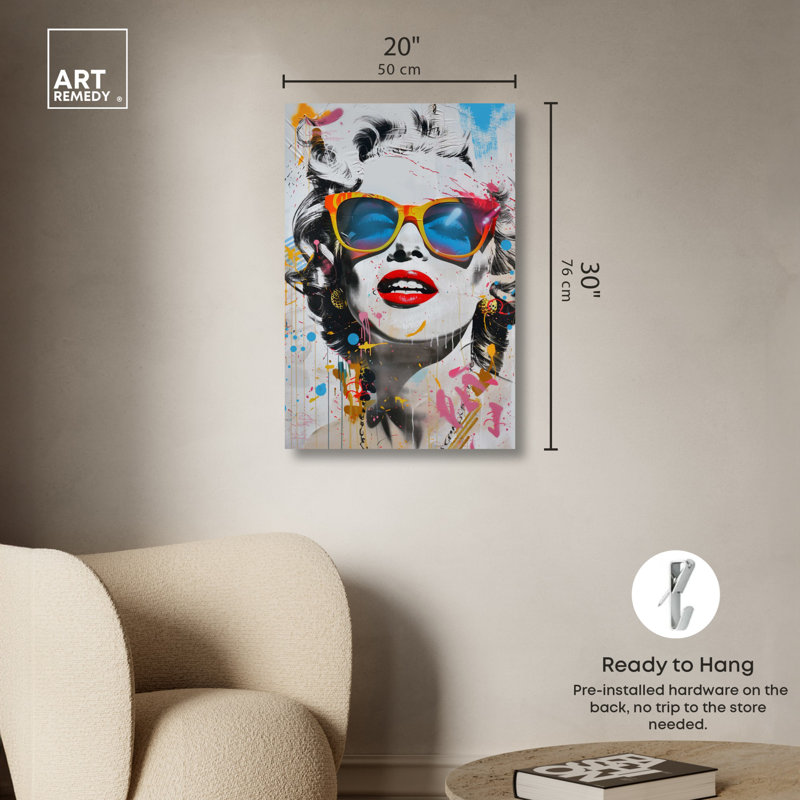 «Bright Bright Graffiti Star» par Dakota Fields, H 30 po x l 20 po, Toile tendue