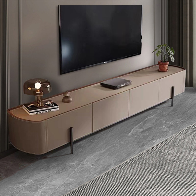 Meuble télé en cuir italien, H 19,7 po x L 94,5 po x l 15,7 po