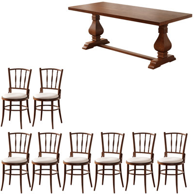 American style country solid wood dining table set