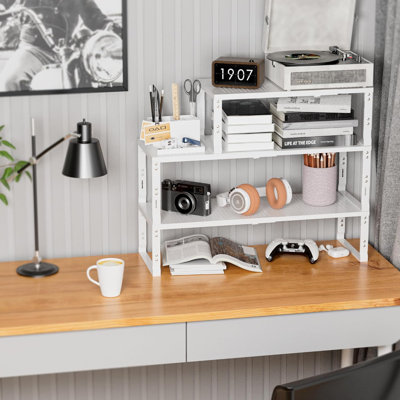 Expandable Spice Rack And Stackable Storage Shelf - Adjustable Height, Heavy Duty Metal Construction, Multi-Functional Organizer For Kitchen, Bathroom, Office