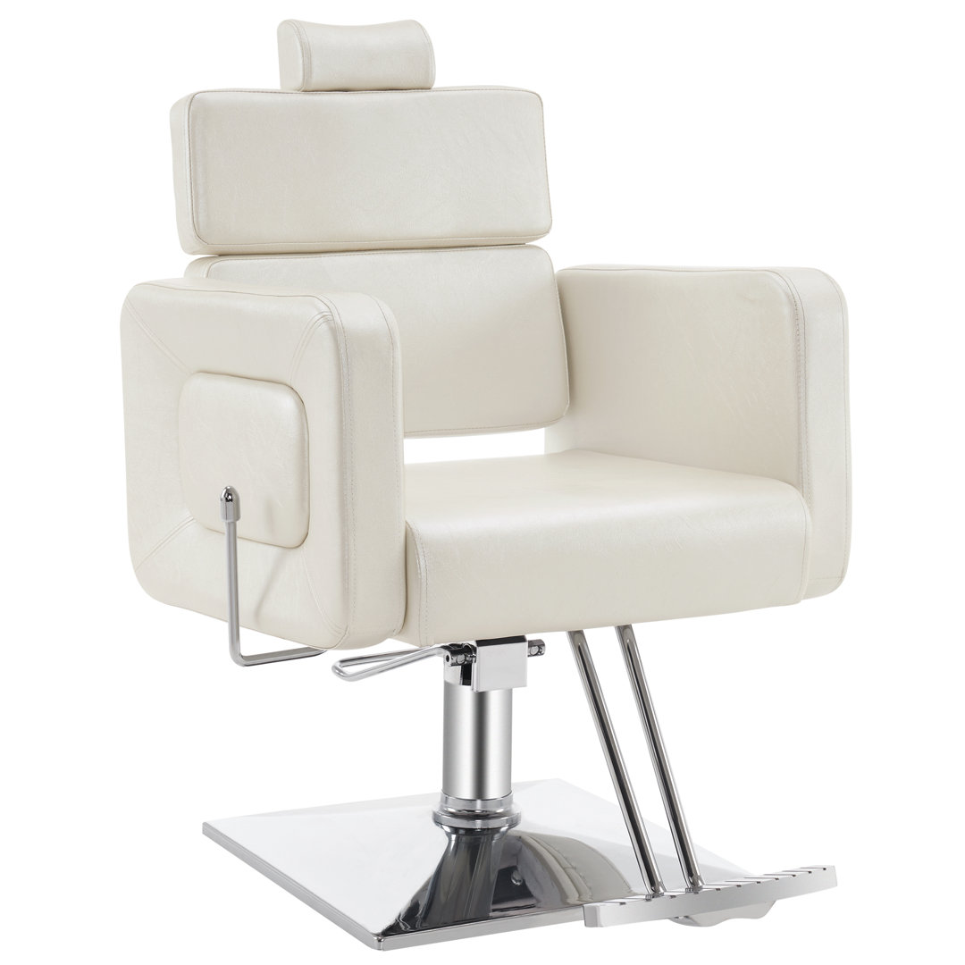 Nave 25" W Hydraulic Barber Chair, Faux Leather Swivel Salon Chair Orren Ellis Seat 