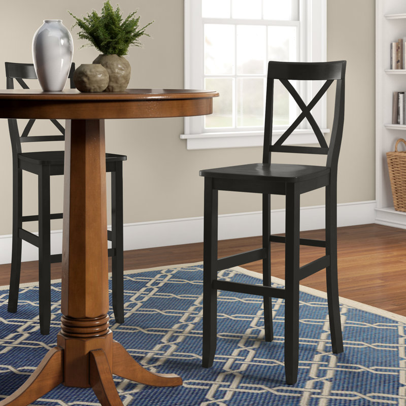 Tabouret de comptoir en bois massif 24 po Diamondback, Noir, Tabouret de bar (siège d'une hauteur de 30 po)