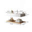 Meuble-lavabo 36 po avec lavabo, lavabo intégré mural rectangulaire en acrylique blanc flottant sans robinet, tablette rayée, grain de bois naturel