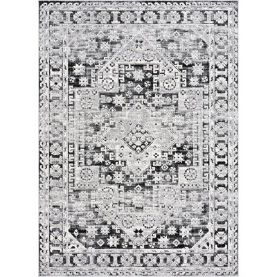 Mair Aisha Contemporary High-Low Abstract Black Indoor Area Rug