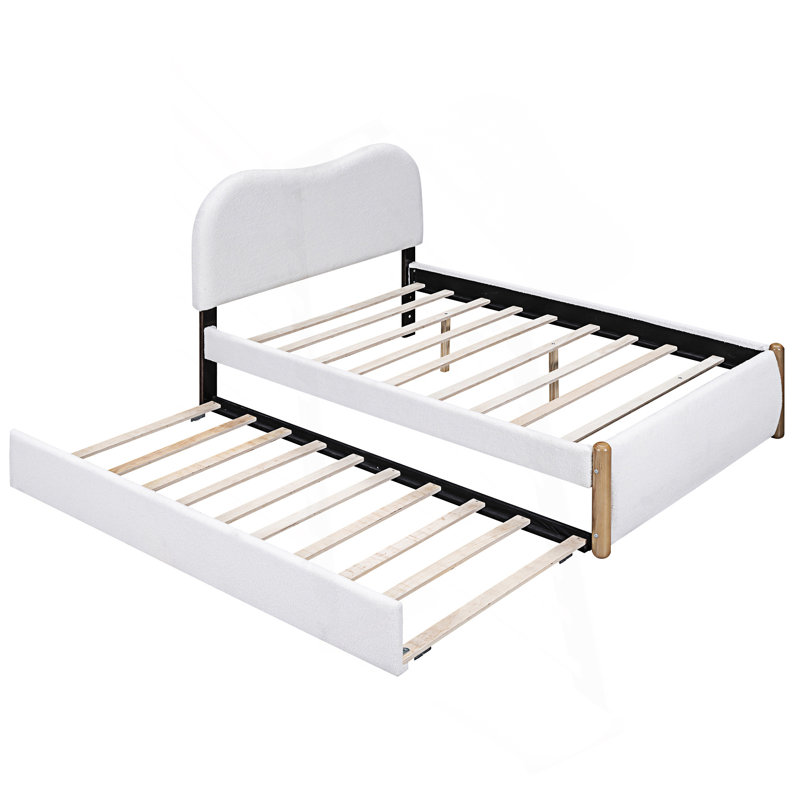Lit plateforme double avec lit gigogne
