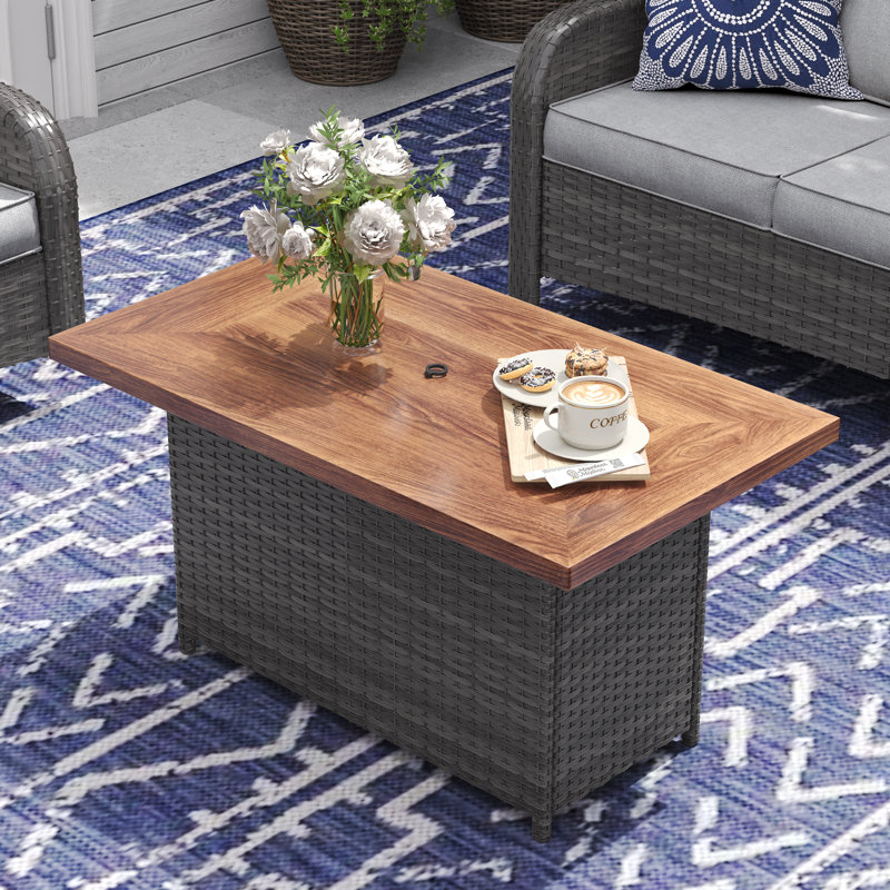 Outdoor Propane Fire Pit Table, Gray