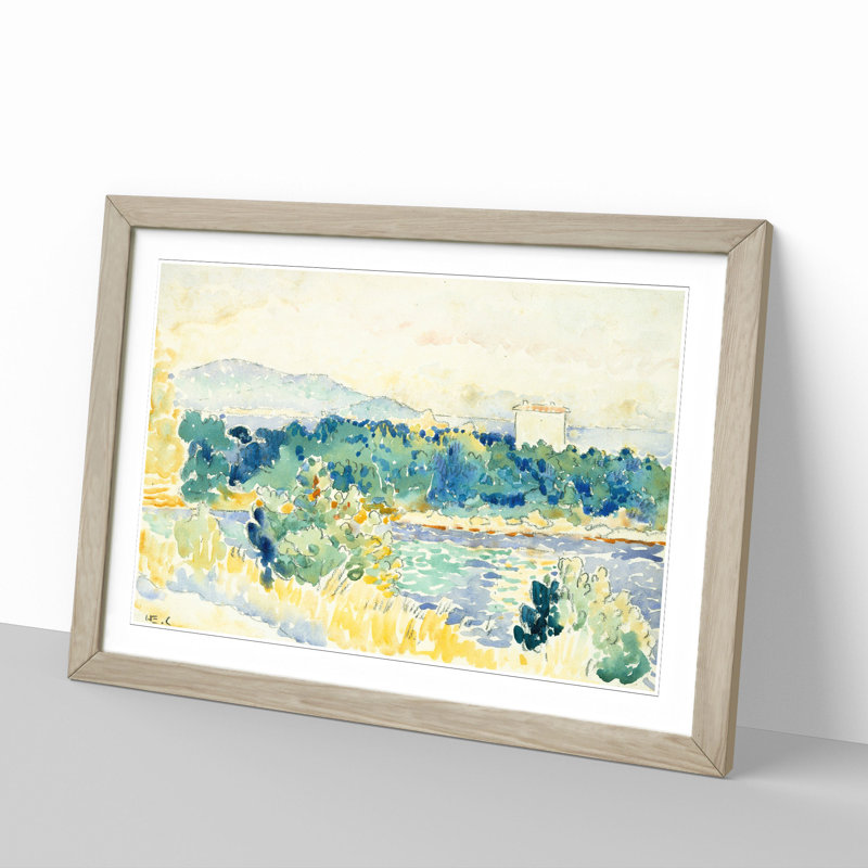 Landscape Vol.4 by Henri-Edmond Cross - Picture Frame Painting, Oak Framed, 27cm H x 36cm W x 2cm D