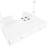 White Floating Make-Up Table With Mirror & 3-Color Lights, Large Storage Compartment, Wall Mounted Space Makeup Desk White,-2137328216