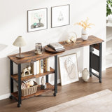 360° End Table Rotating Sofa Side Table with Charging Station Swivel Side Table with Extra Storage Bag Movable End Table with 6 Swivel Wheels with Brakes for Bedroom Living Room