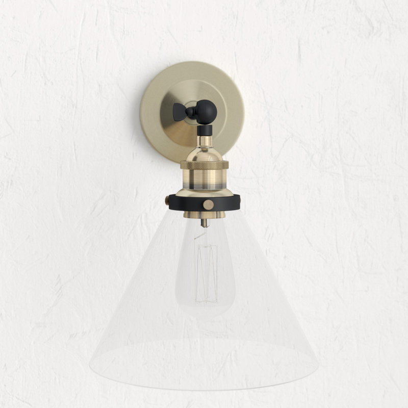 Schell Armed Sconce, Gold/Black