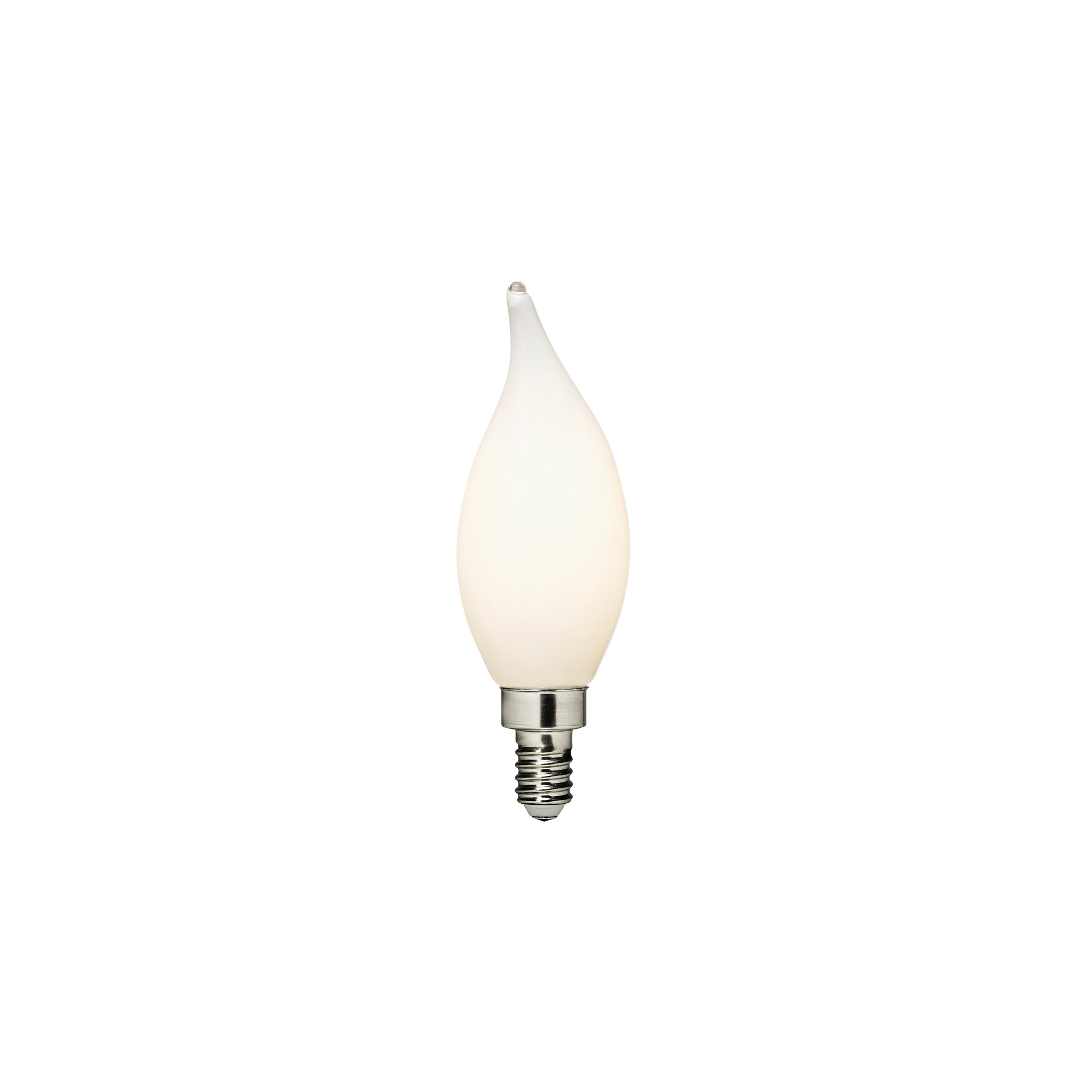 Visual Comfort & Co. LED Flame Tip 4W 3000K Warm White E12 Candelabra base Frosted light bulb, 2700 Kelvins