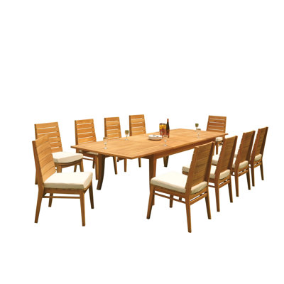 Outdoor 11 - Piece Teak Dining Set