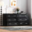 Buffet moderne en bois avec 6 tiroirs - noir pour le rangement à domicile-121371459
