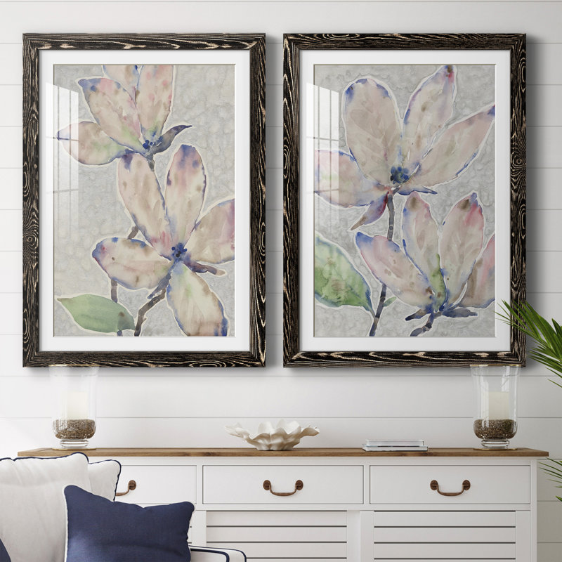 Blossom Study I Premium encadré mat - prêt à être suspendu, H 37,5 po x l 55 po x P 1,5 po, Cadre noir