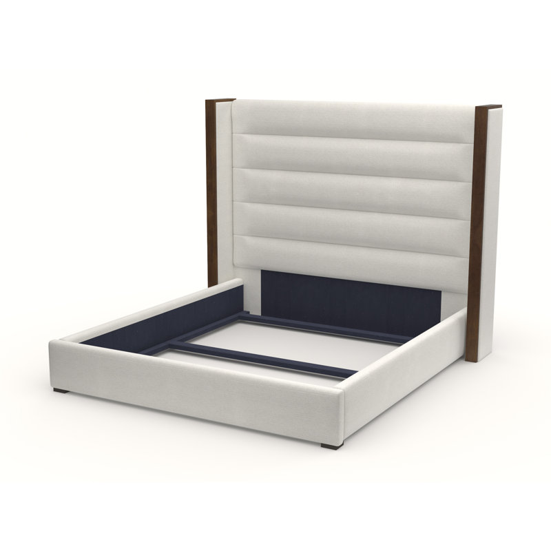 Ally Upholstered Wingback Bed, King, Off White Revolution®