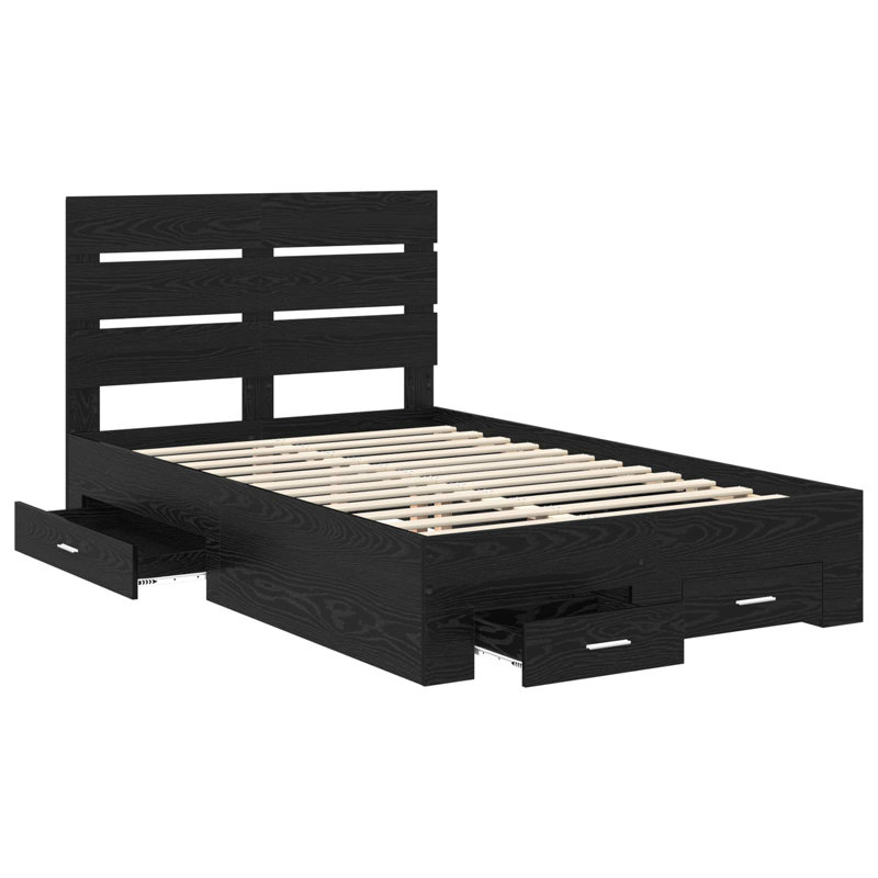 Bed, Small Double (4'), Black Oak