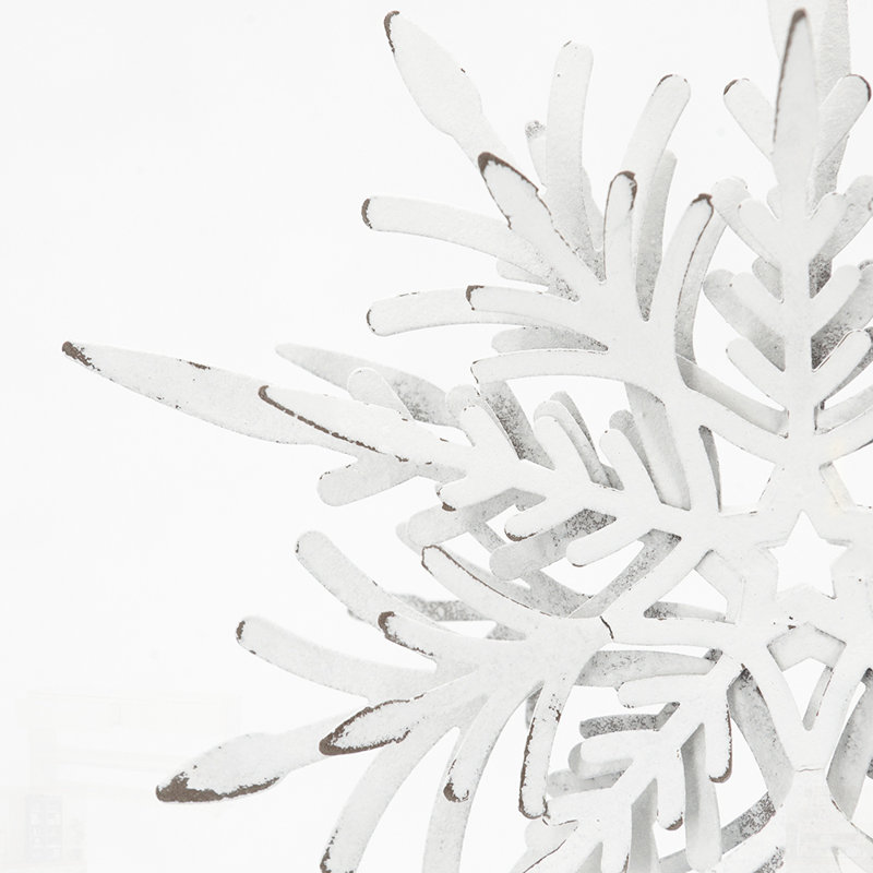 Élégant cintre en flocon de neige en fer avec boules suspendues décoratives, ensemble de 6, parfait pour les décorations d'arbre de Noël festif et de fêtes
