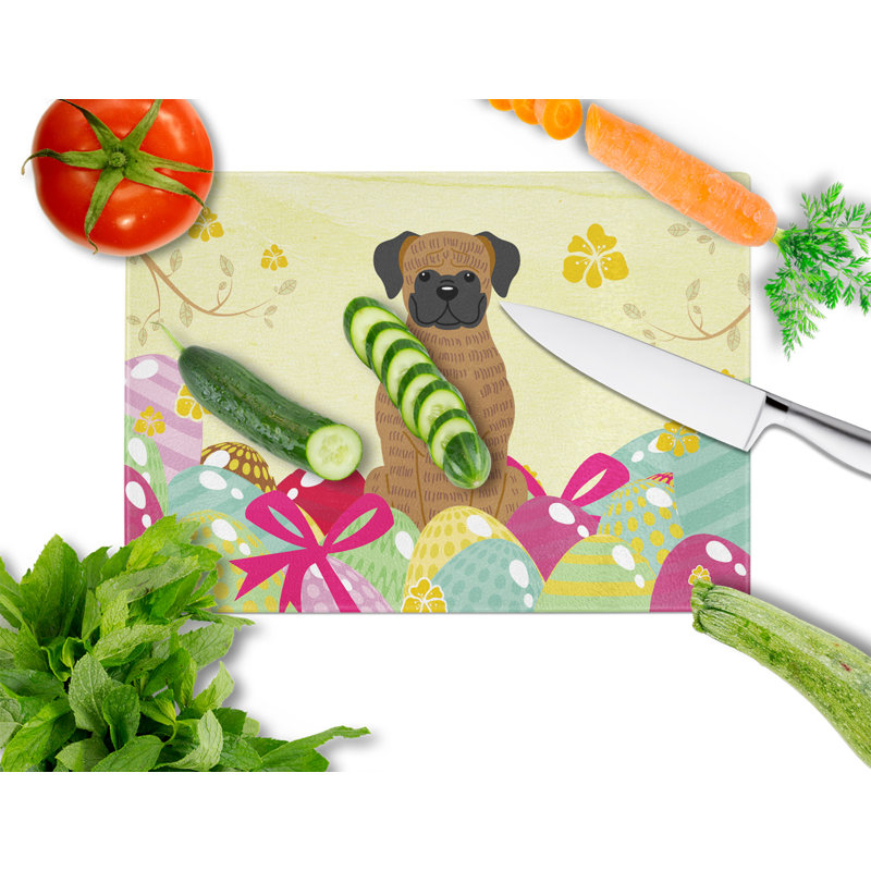 The Holiday Aisle Saroyan Glass Boxer Cooper Cutting Board, Brindle