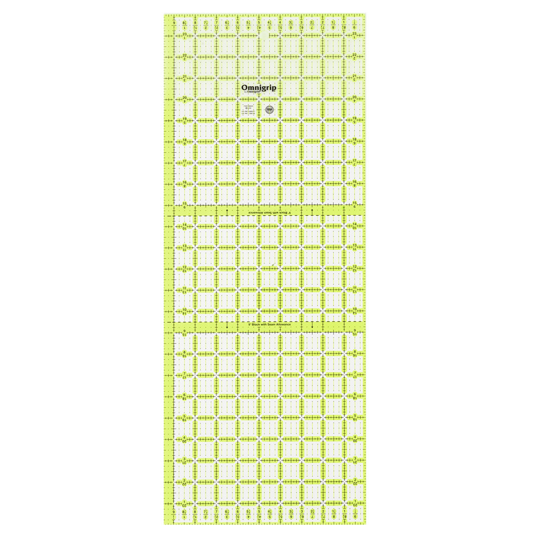 Omnigrip Neon Rectangle Ruler, 9-1/2" x 24" Omnigrid