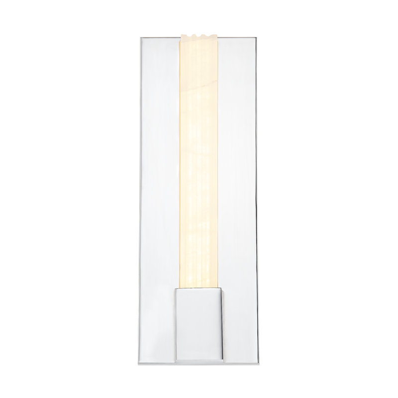 Kismet 1 - Light LED Bath Sconce, Polished Nickel/Alabaster