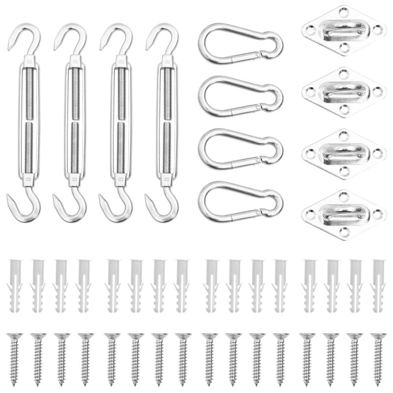 Quincaillerie VidaXL en acier inoxydable argenté, 3,1 po x 2,0 po