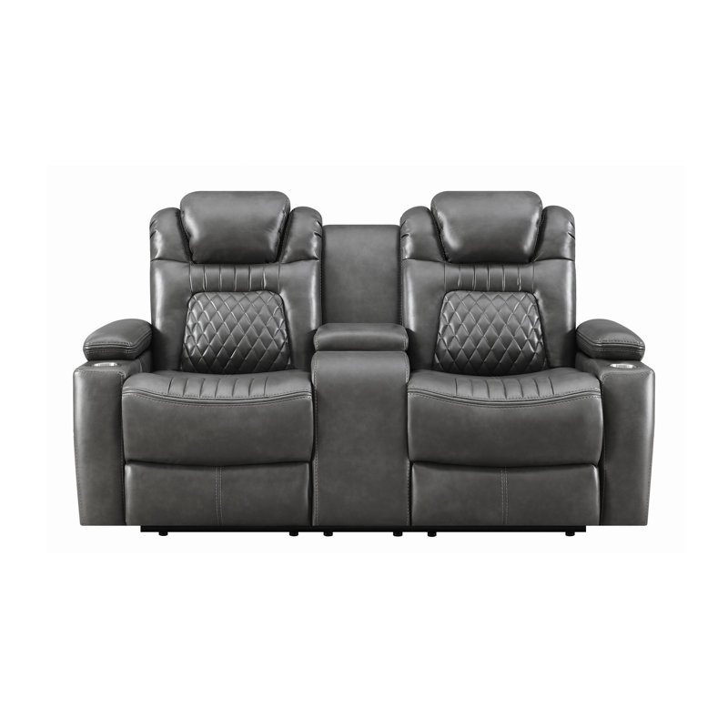 Causeuse Maya, Similicuir gris anthracite