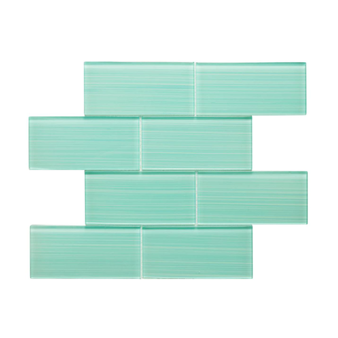 Premium Hand Painted 3" x 6" Straight Edge Glass Mosaic Subway Tile WS Tiles® 