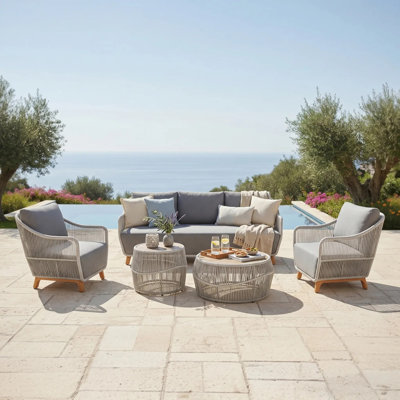 Mekell 5 - Person Outdoor Seating Group With Cushions