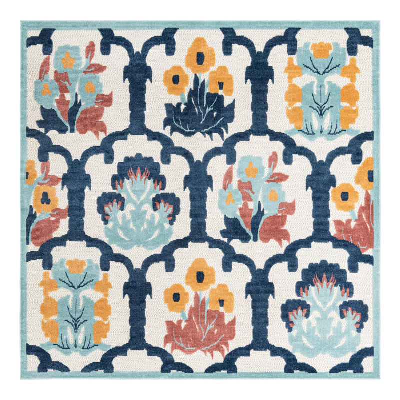 Hartin Indoor/Outdoor Rug Ivory, Square 7'10"