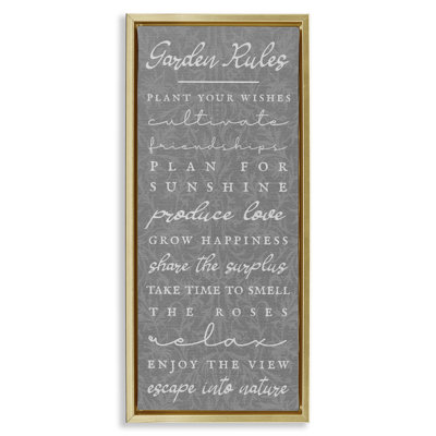 Cadre flottant Comforting Garden Rules, design par Lil 'Rue