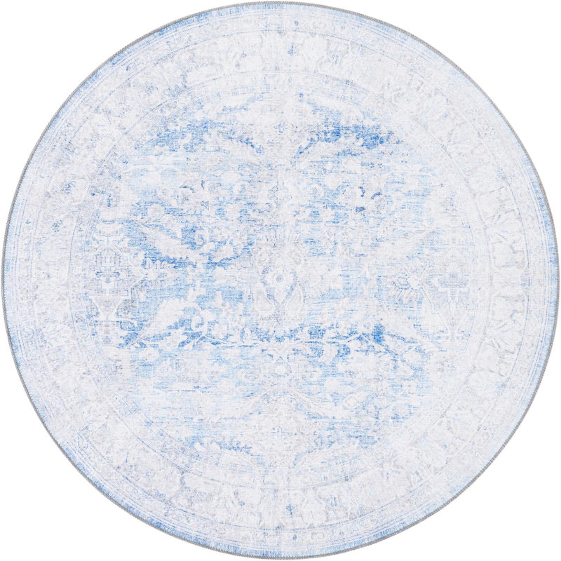 Layne Chenille Oriental Indoor Rug, Round 5'
