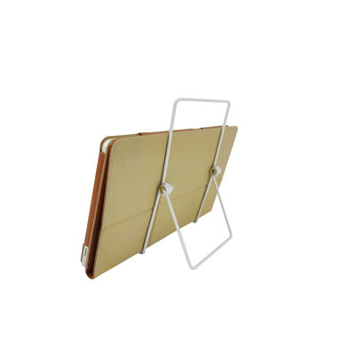 White Wire Easel for Table Top with 1.2-inch Lip, Wide Base, 5-5/8 x 8-3/4, Foldable Design