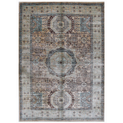 High-Quality Hand-Knotted Beige Area Rug
