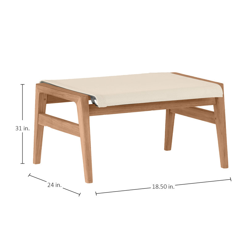 Coast Patio Ottoman, Natural Teak/Canvas Sling