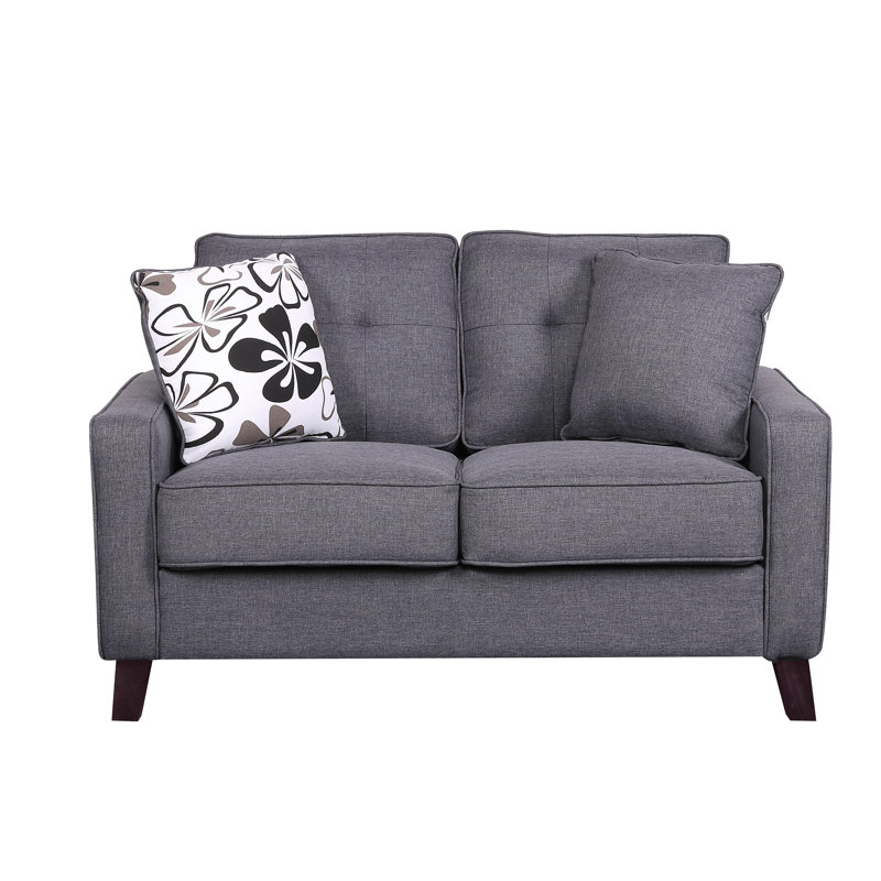 Aiken Upholstered 51'' Loveseat, Dark Gray