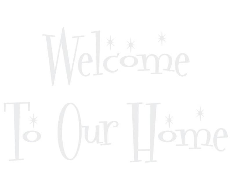 Décalcomanie murale "welcome to the home", H 22 po x l 36 po x P 0,01 po, Blanc