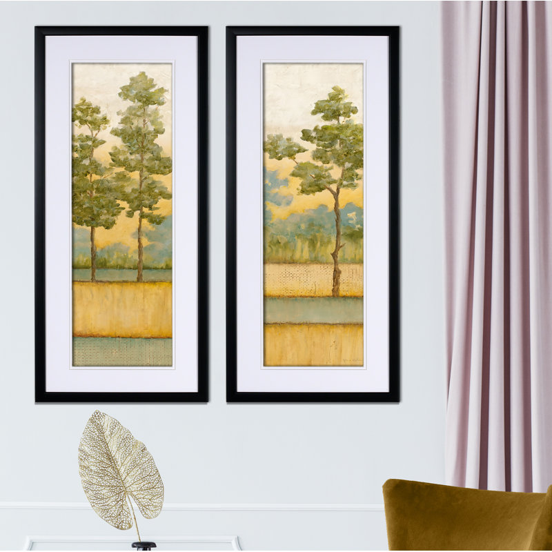 « aube », ensemble de 2 reproductions de peintures à l’acrylique encadrées, Noir