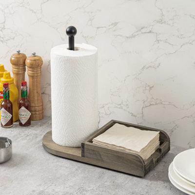Metal and Wood Napkin Holder