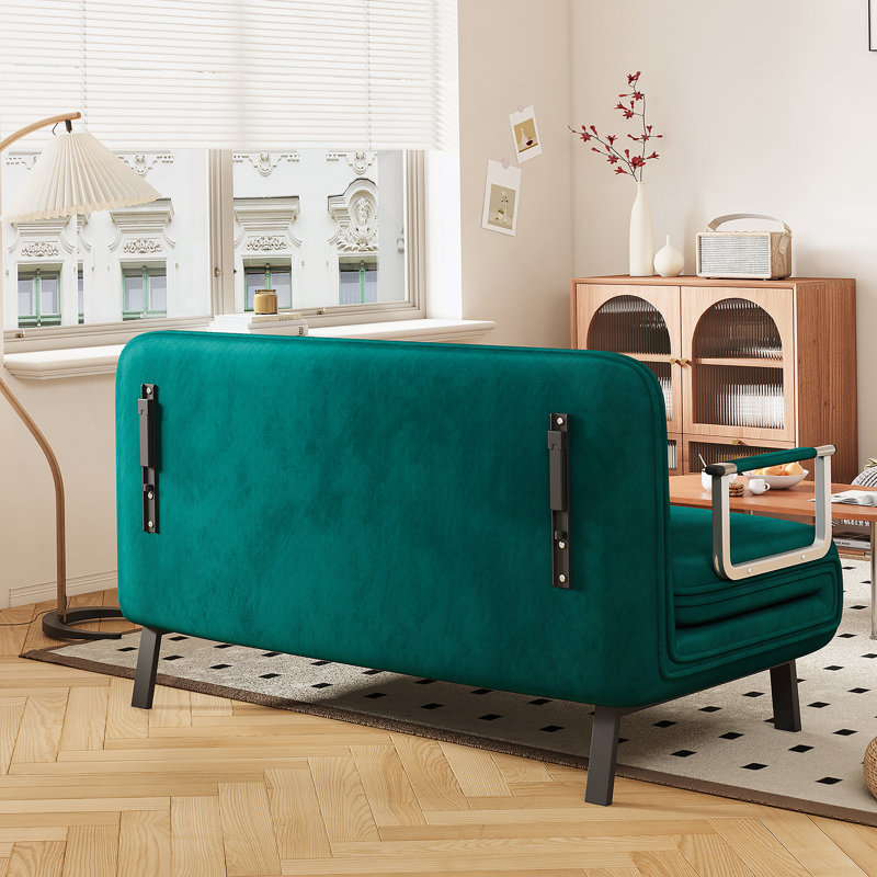 Chaise convertible polyvalente avec dossier réglable et coussin pour la maison et le bureau, Vert antique