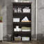 Armoire de rangement à 4 niveaux avec portes en verre rabattables