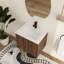 Meuble-lavabo mural moderne 24 po avec lavabo en céramique, portes à fermeture en douceur-130824985